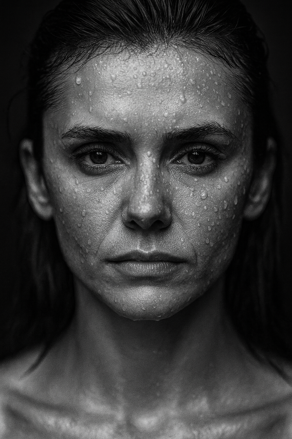 Olhar Determinado em Preto e Branco