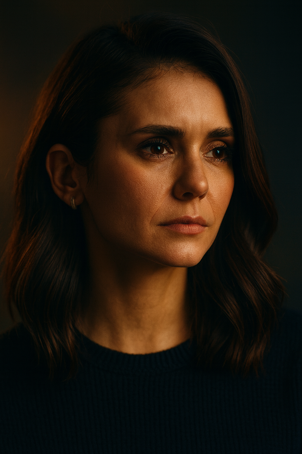 Retrato Contemplativo em Luz Cintilante