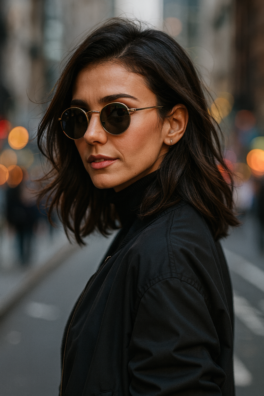 Retrato Noturno de Estilo Urbano