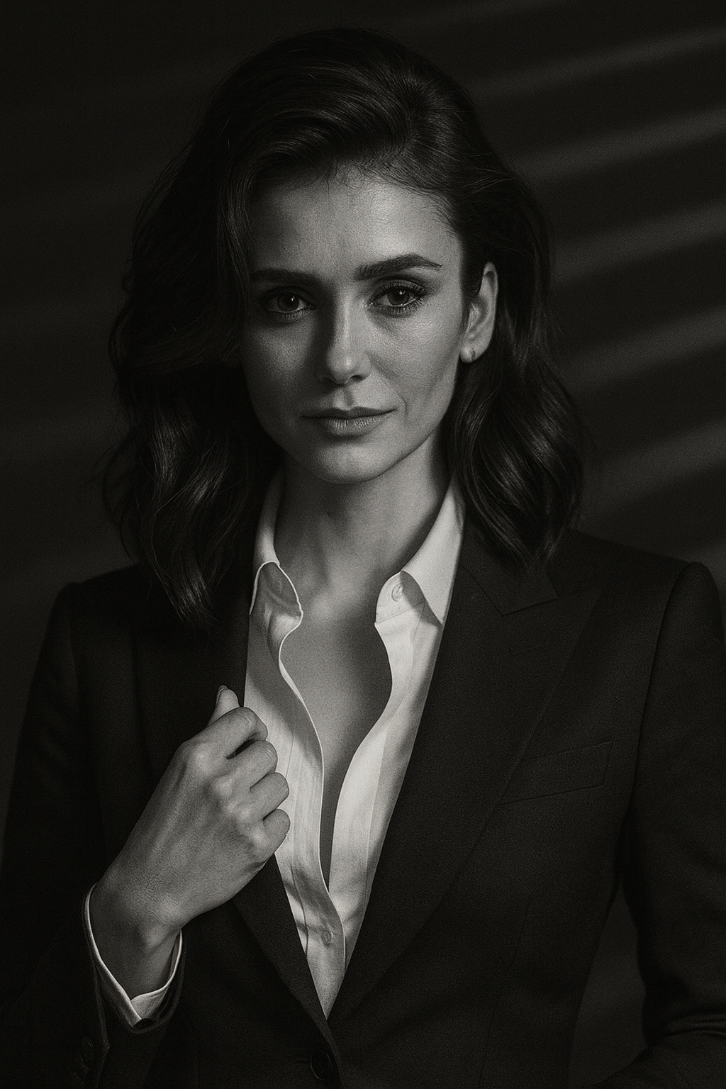 Retrato em Preto e Branco Determinado