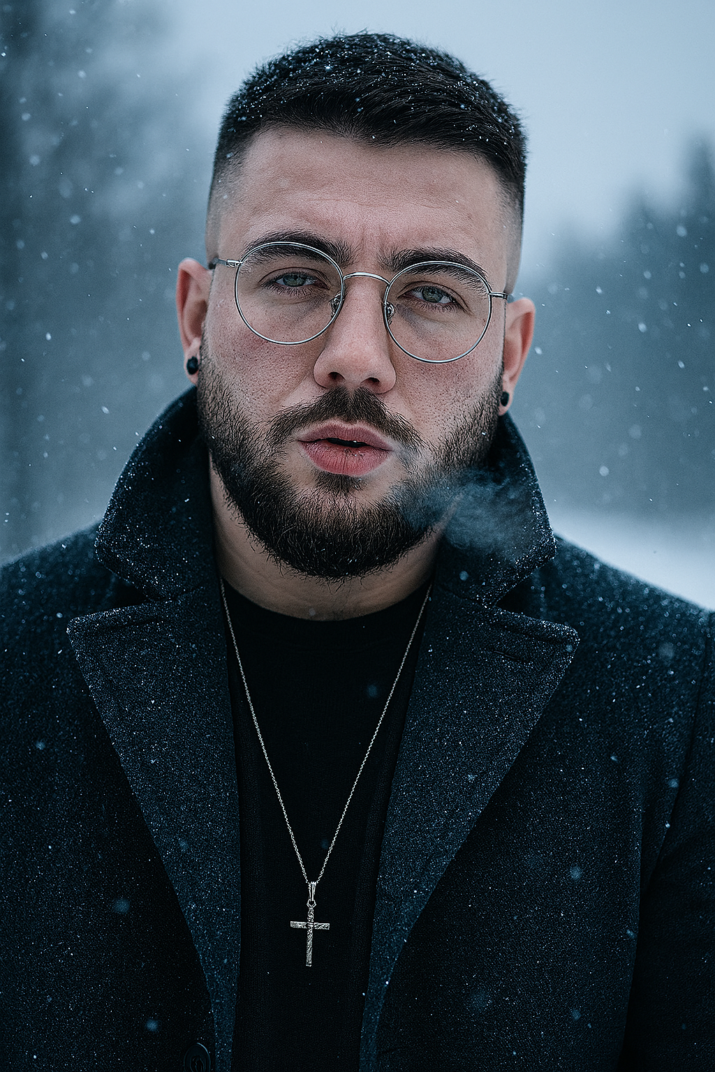 Retrato em meio à neve