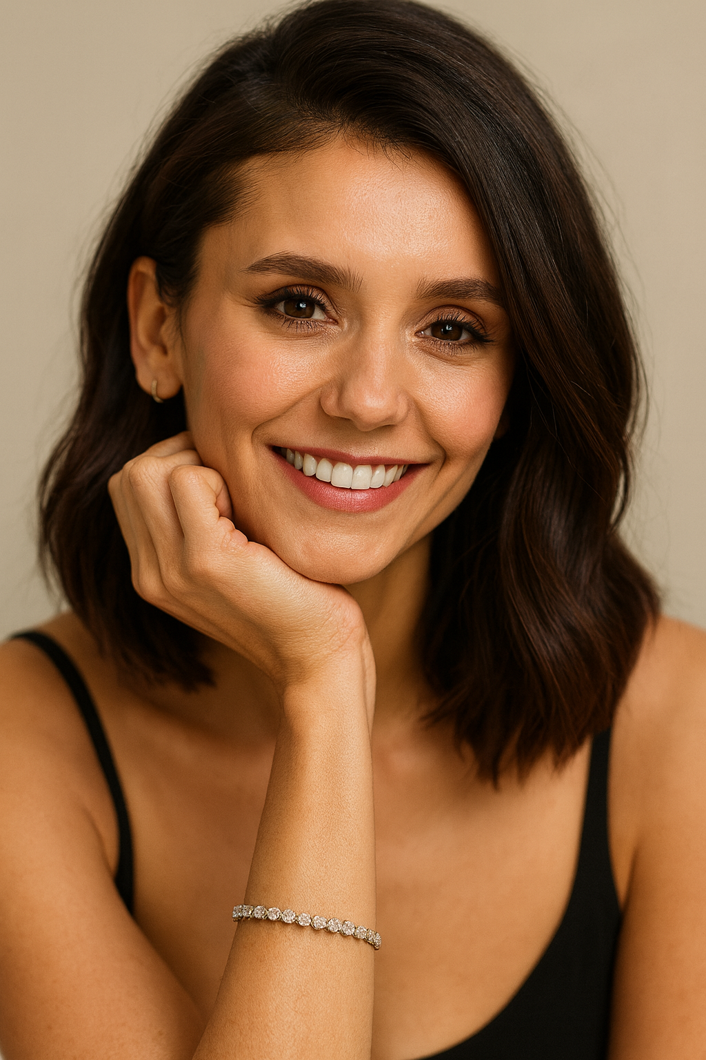 Retrato suave e elegante de mulher